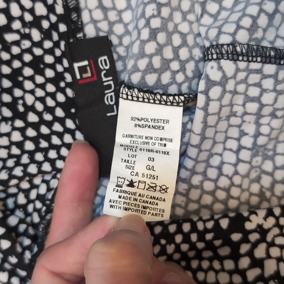 3/$20 LAURA Flowy Culottes Cropped Pants Flare Leg Foldover Waist Animal Print - Picture 7 of 9